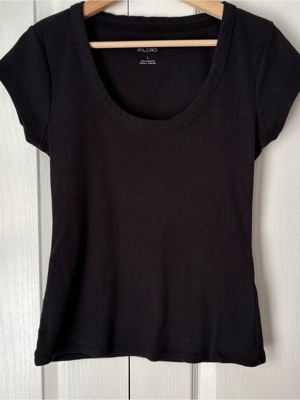 Anthropologie Pilcro Scoop Neck Ribbed T- shirt, L 🖤